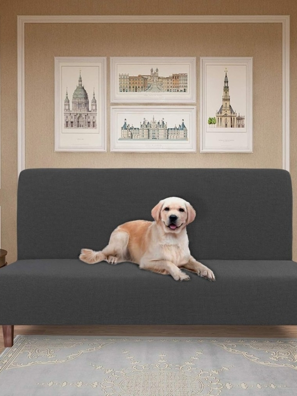 Gray Stretch Futon Sofa Protector Cover - Full Size New In Package